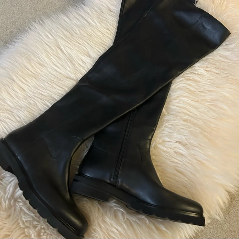 Best over the knee! Stuart Weitzman Chicago lug sole all leather boots w/ zipper